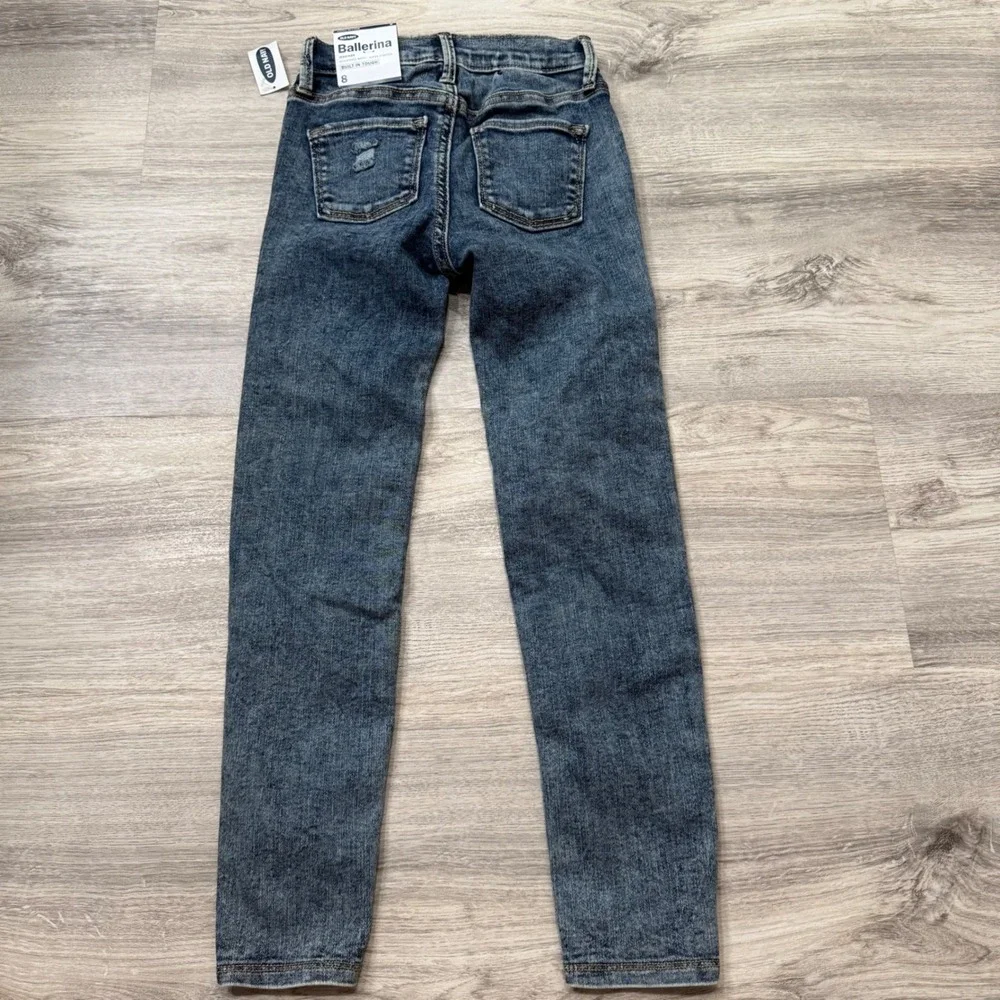Old Navy Girls Ballerina Jeggings Blue‎ Denim Jeans Built-In Tough Size 6